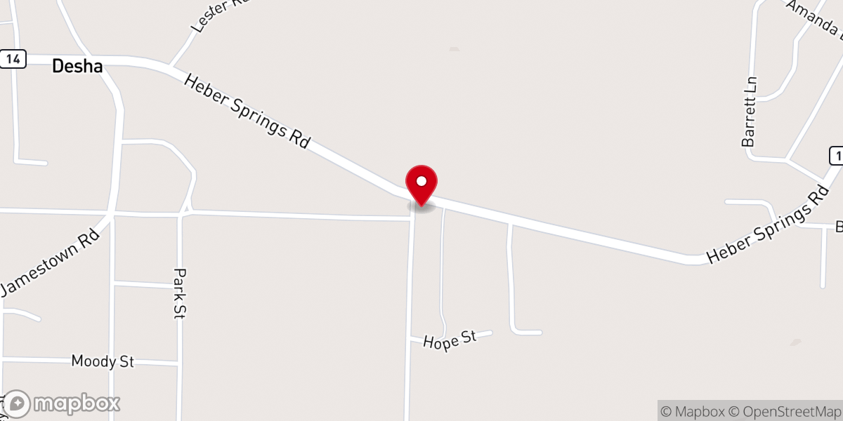 Map showing location of SouthSide Church of God Batesville