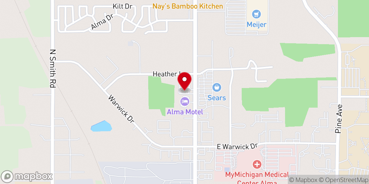 Map showing location of McDonald's