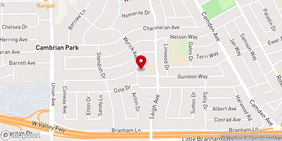 Map showing location of Bridge Cambrian Park United Methodist