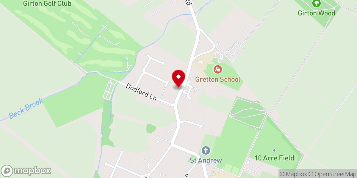 Map showing location of Girton Baptist Church