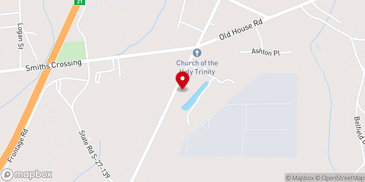 Map showing location of Euhaw Baptist Church Parsonage