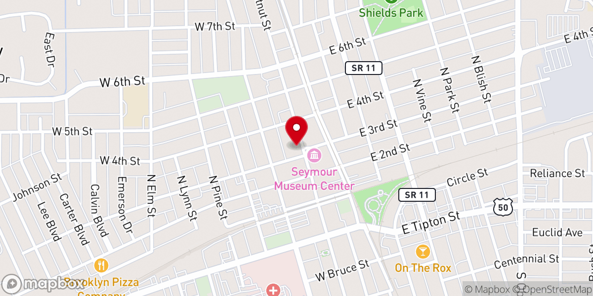 Map showing location of Seymour Oktoberfest