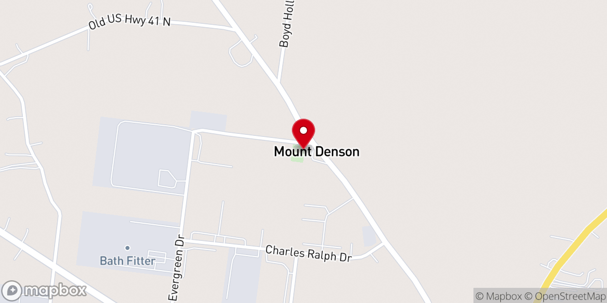 Map showing location of Mount Denson Cumberland Presbyterian Church