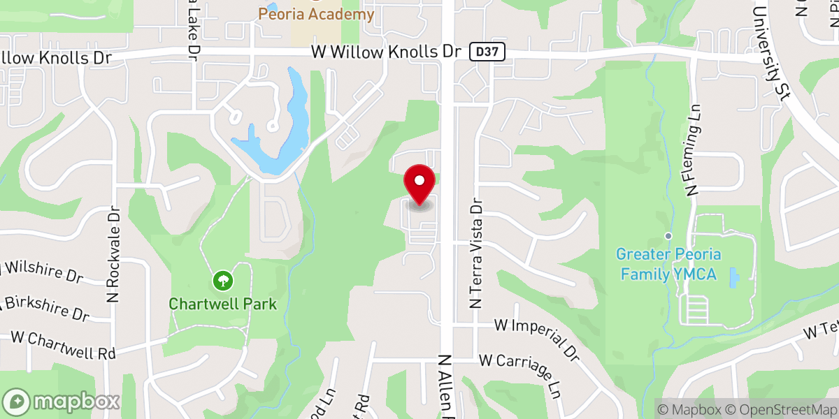Map showing location of Woodland Baptist Church