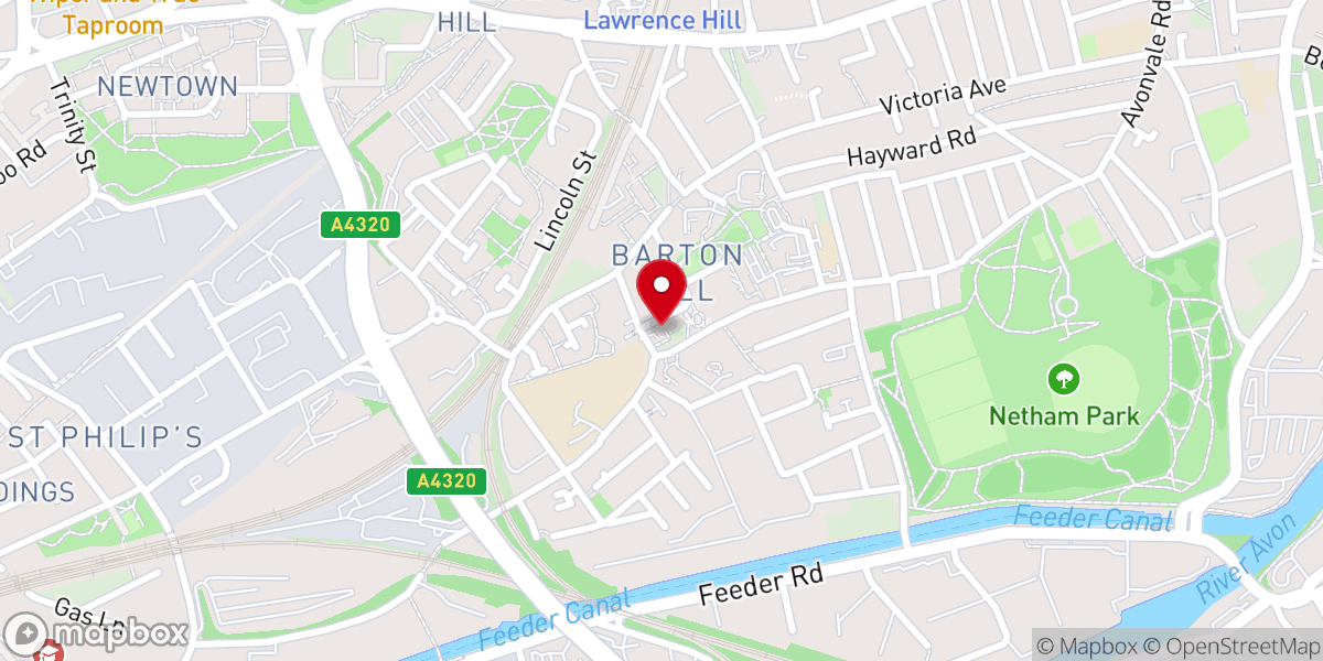 Map showing location of St Luke's Barton Hill C of E Church