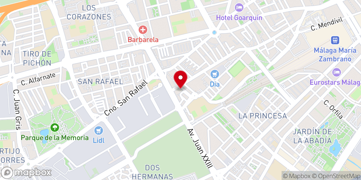 Map showing location of Parroquia San Vicente de Paúl, calle La Unión, 83, Málaga