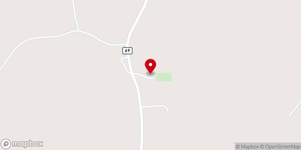 Map showing location of Muddy Creek Baptist Church