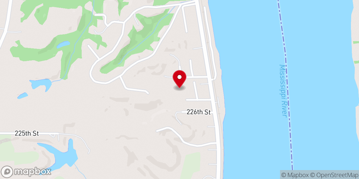 Map showing location of Our Lady of the River Church