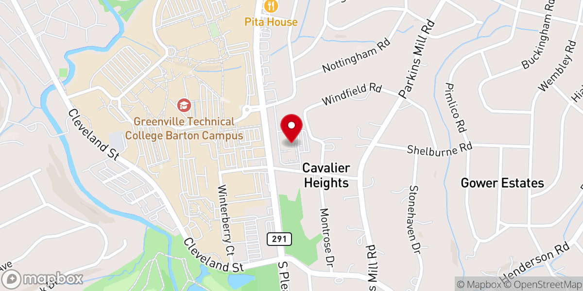Map showing location of NewSpring Church