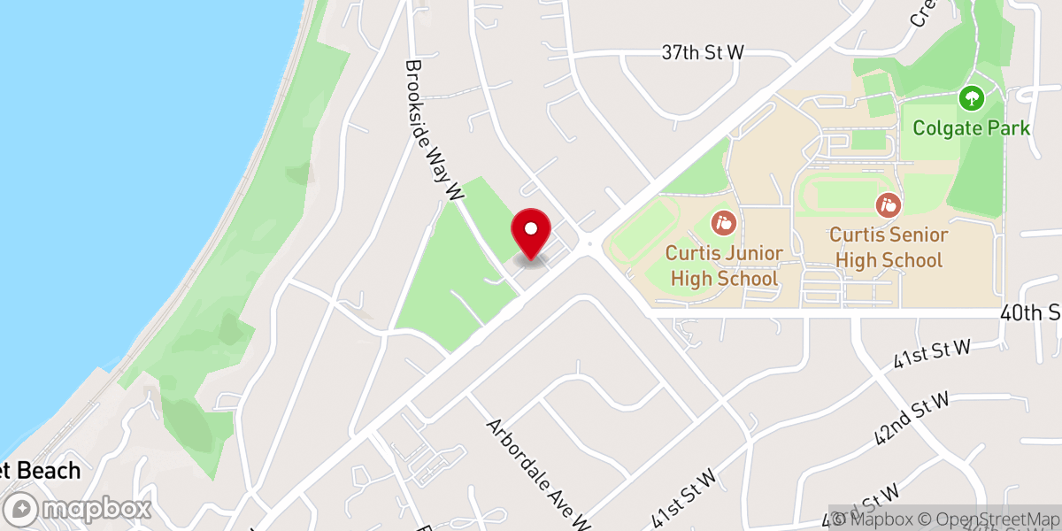 Map showing location of United Church in University Place