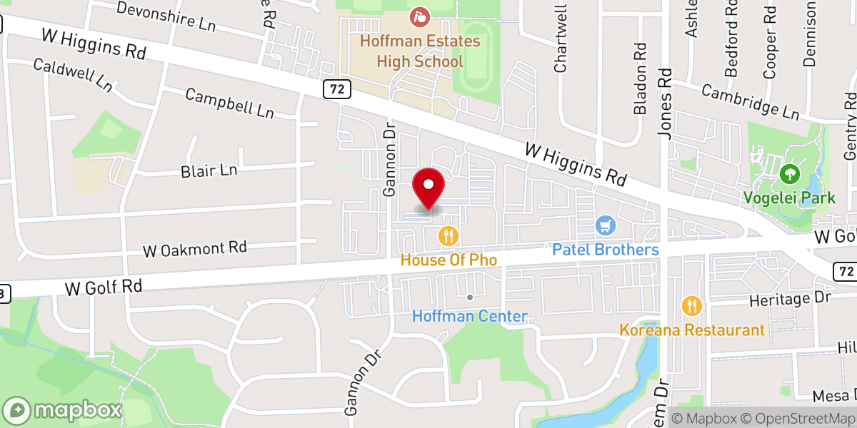 Map showing location of Harvest Community Church