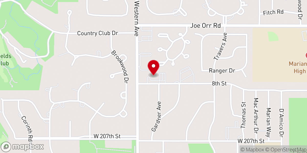 Map showing location of Chicago Heights Church of the Nazarene