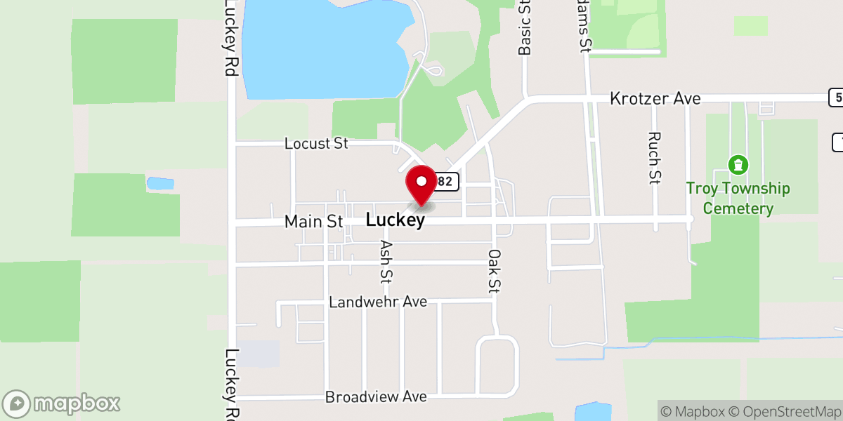 Map showing location of Salem Grace United Lutheran Church