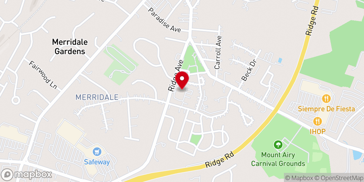 Map showing location of Church of Christ At Mt Airy