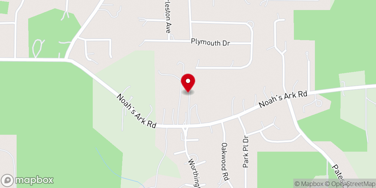 Map showing location of The Center of Hope Church