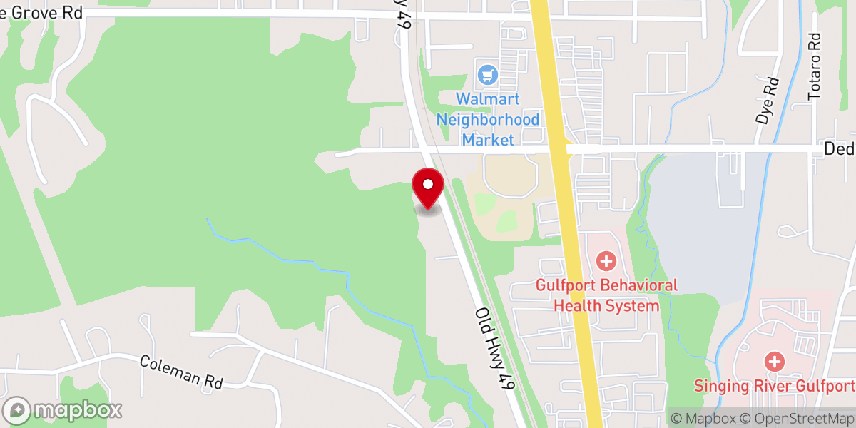 Map showing location of Gulf Coast Baptist Association