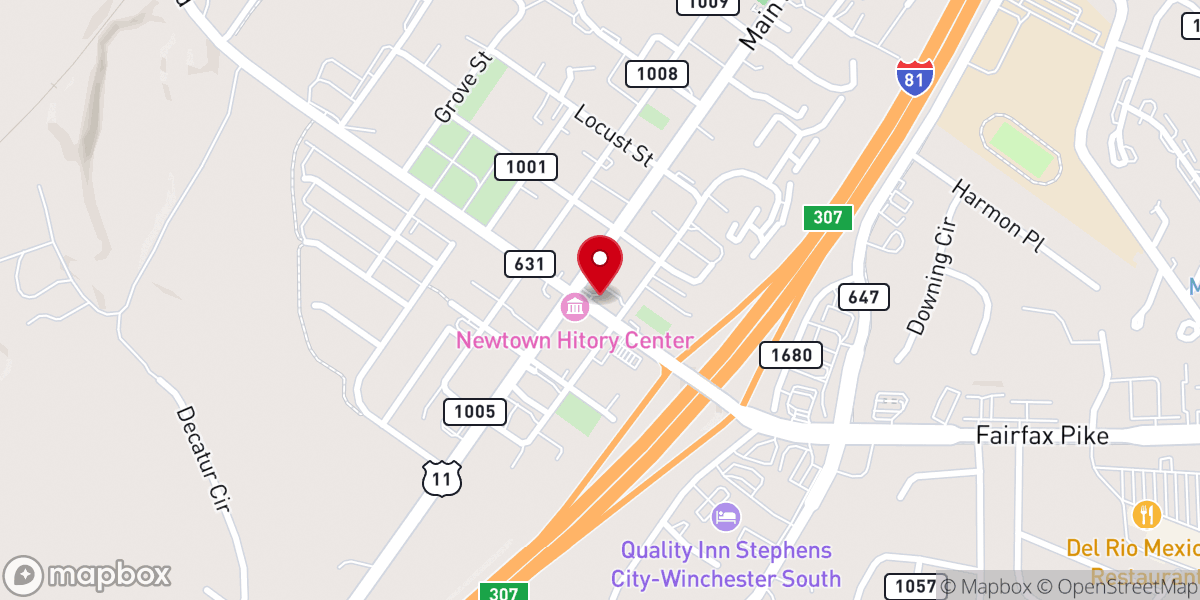 Map showing location of Trinity Evangelical Lutheran
