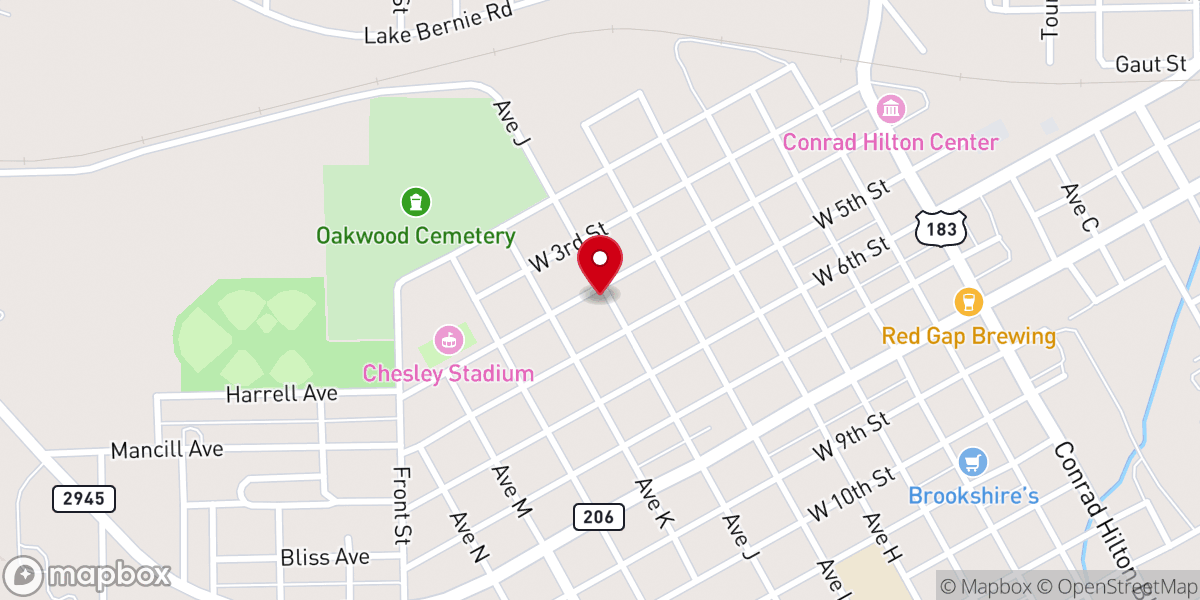 Map showing location of 4th Street Church of Christ