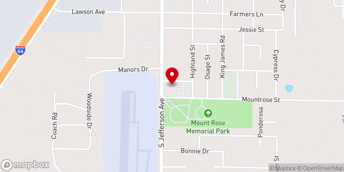 Map showing location of Southern Heights Christian Church