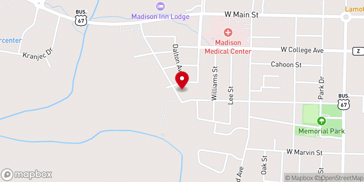 Map showing location of Trinity Lutheran Church