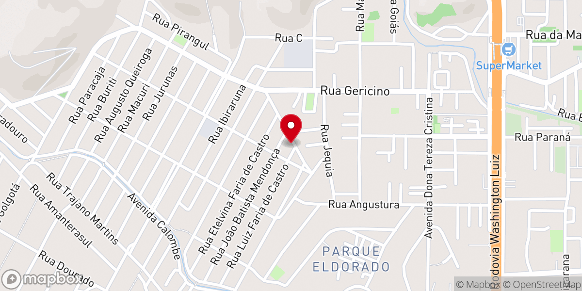 Map showing location of Primeira Igreja Batista em Parque Eldorado