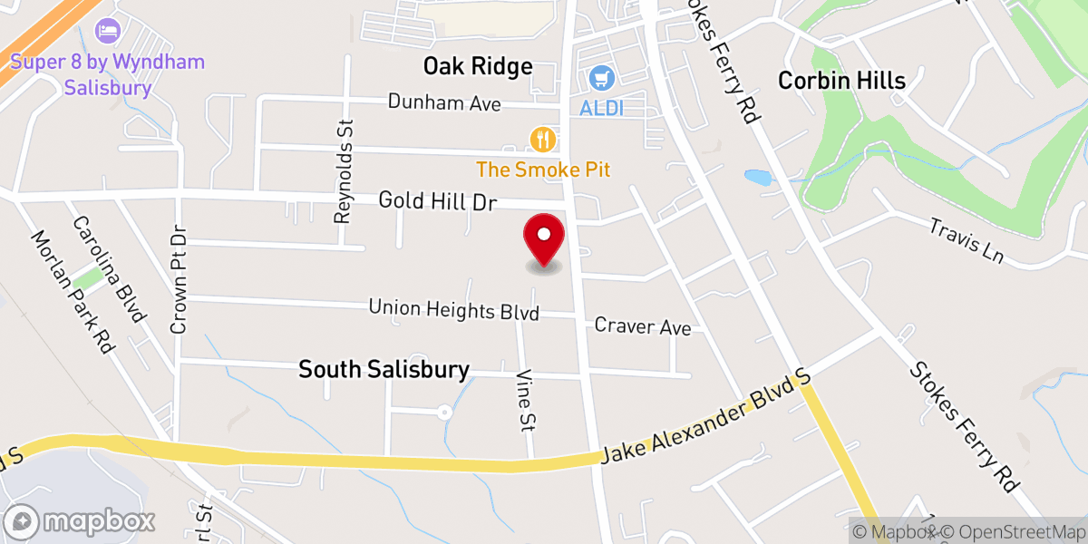 Map showing location of Old Country Baptist Church