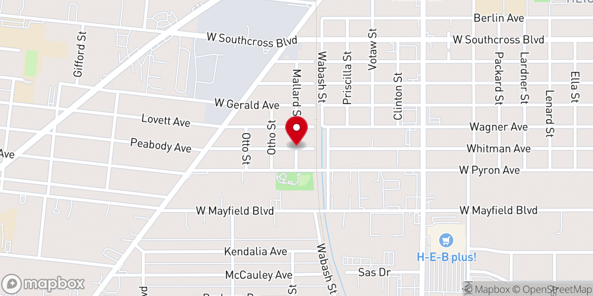 Map showing location of Templo Peniel Church