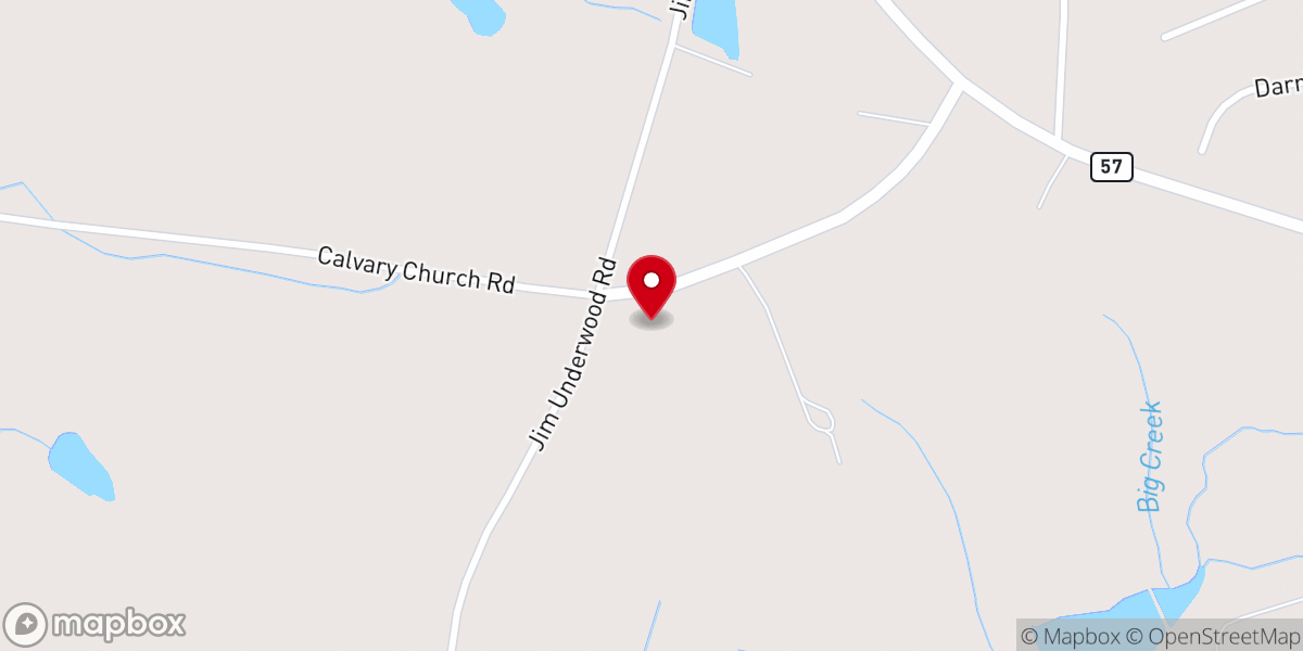 Map showing location of Calvary Church