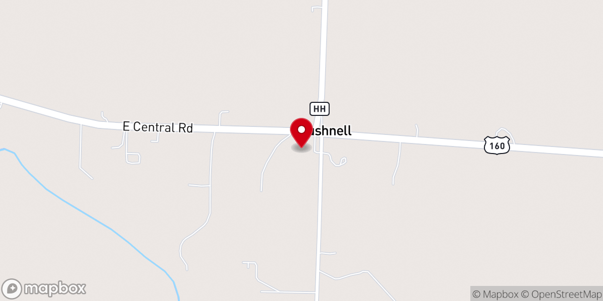 Map showing location of Liberty Baptist Church