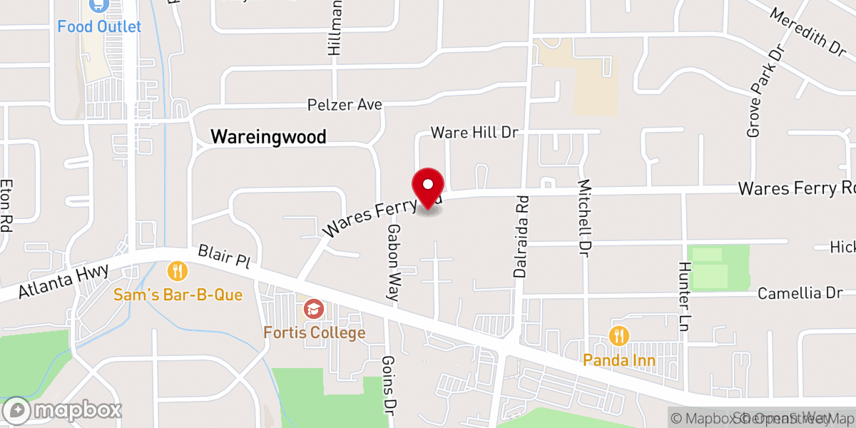 Map showing location of Dalraida Baptist Church