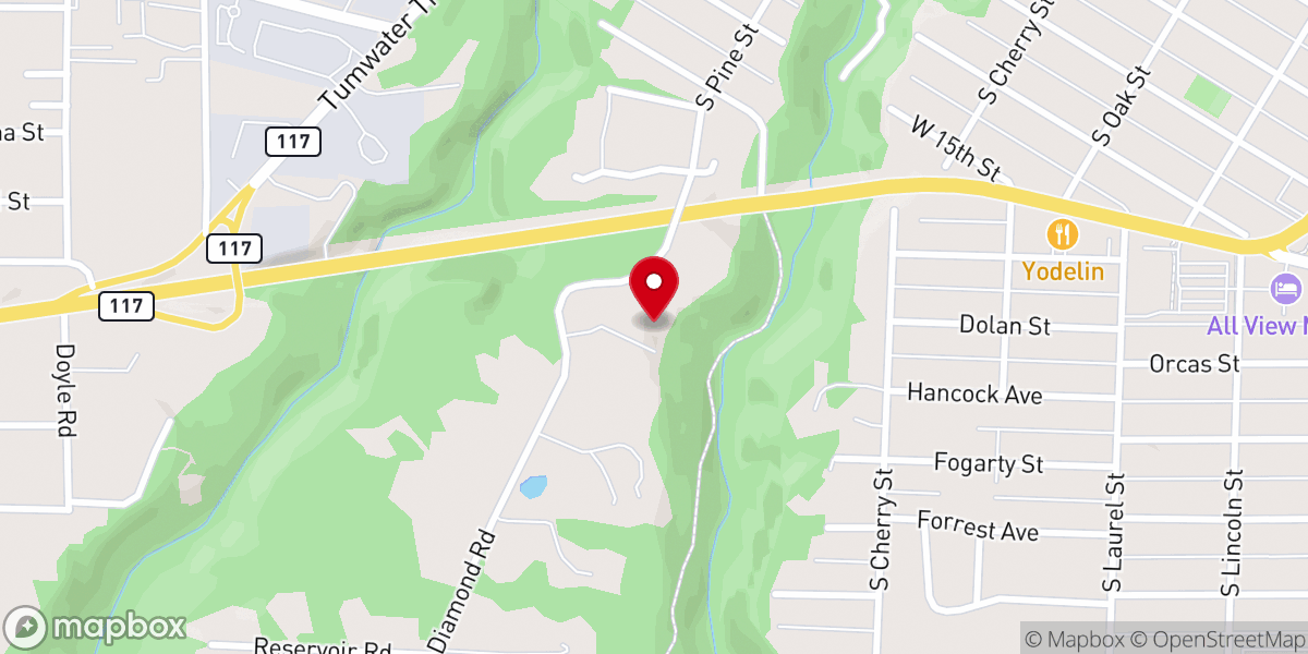 Map showing location of Hillcrest Baptist Church Sbc
