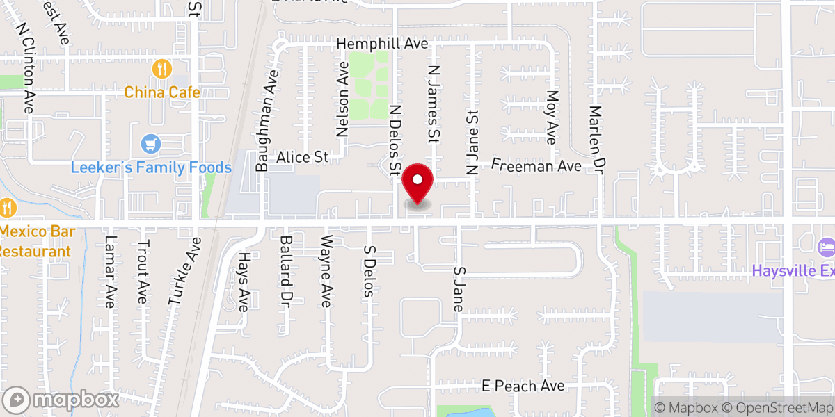 Map showing location of Shiloh Pentecostal Church