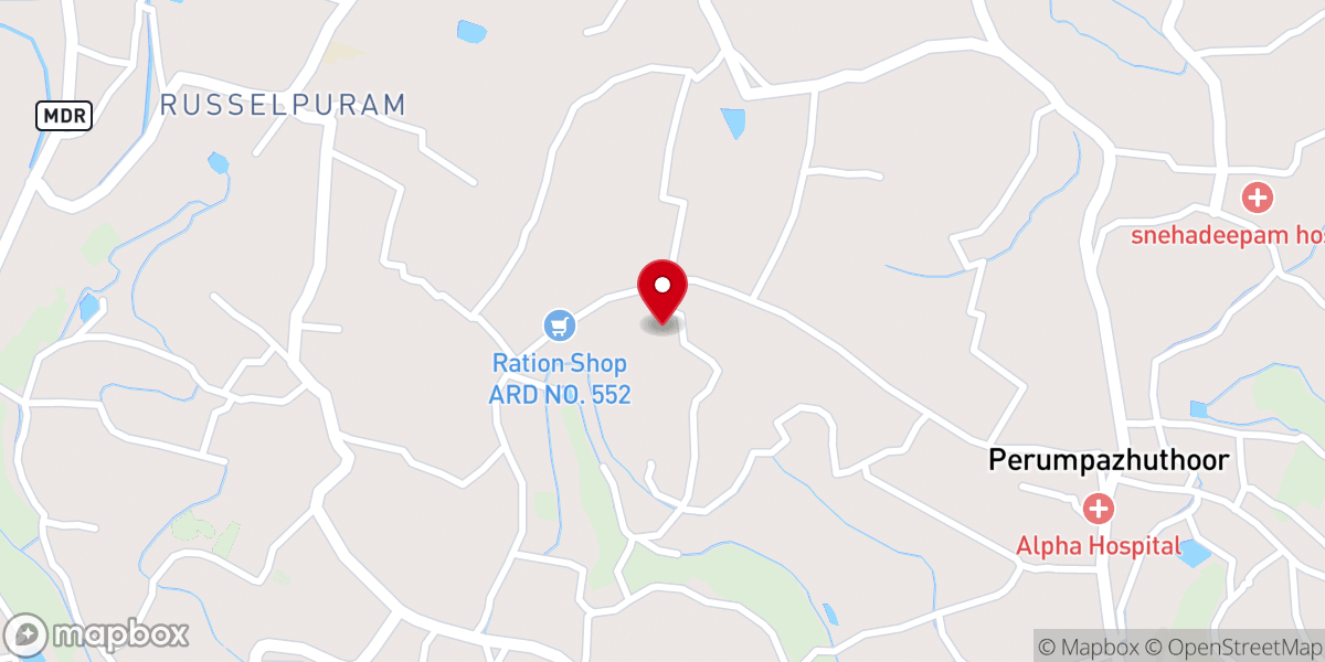 Map showing location of St. Michael's Church Kalathuvila