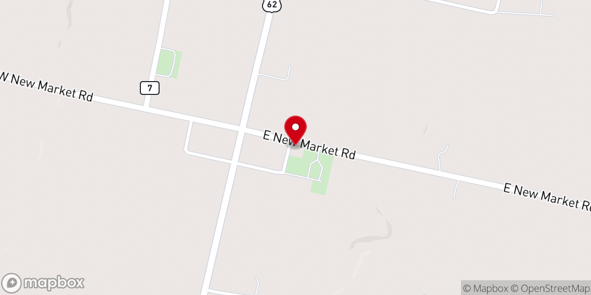 Map showing location of Newmarket Baptist Church