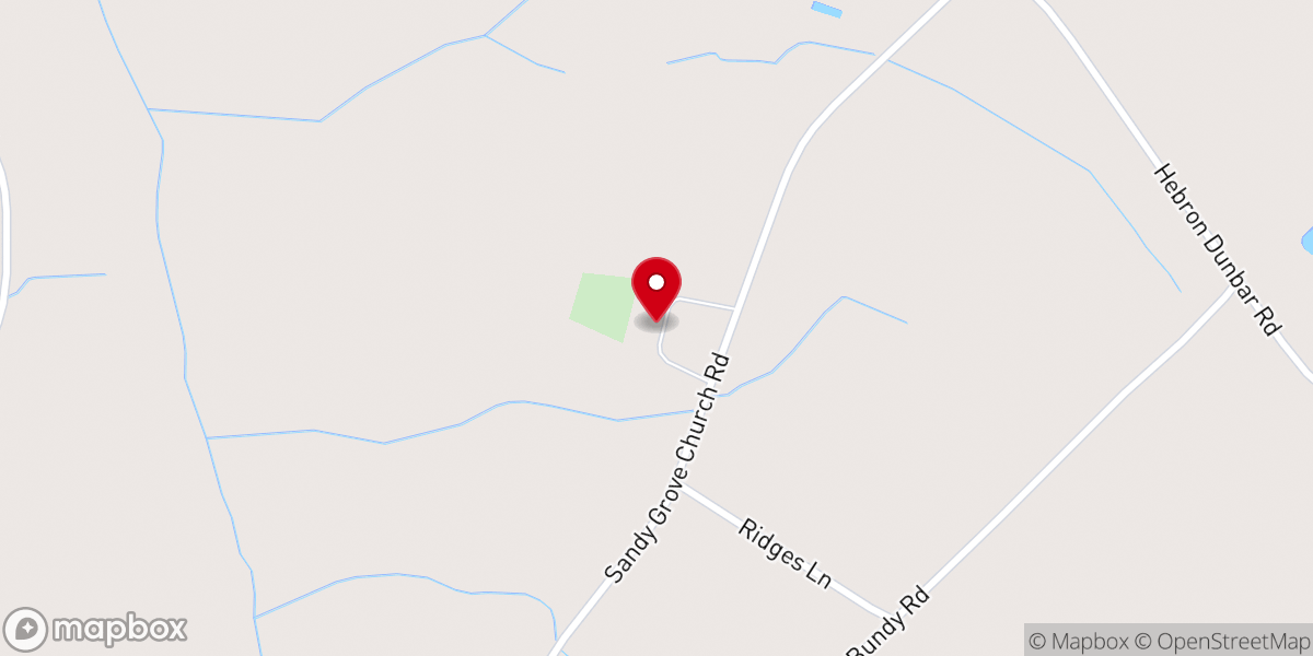 Map showing location of Sandy Grove Church