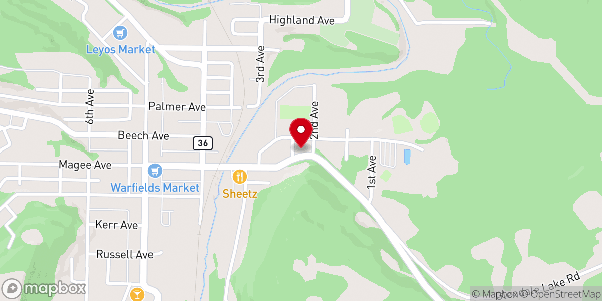 Map showing location of Living Waters/Calvary