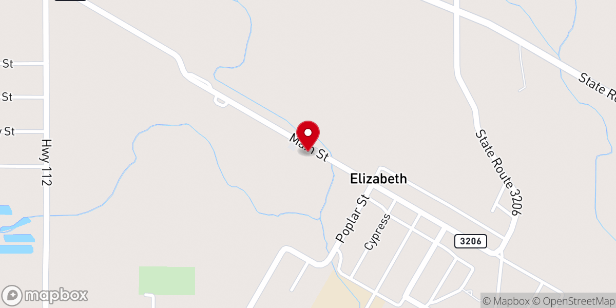 Map showing location of New Hope Baptist Church
