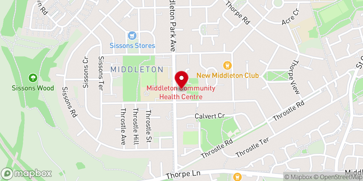 Map showing location of Middleton Park Baptist Church