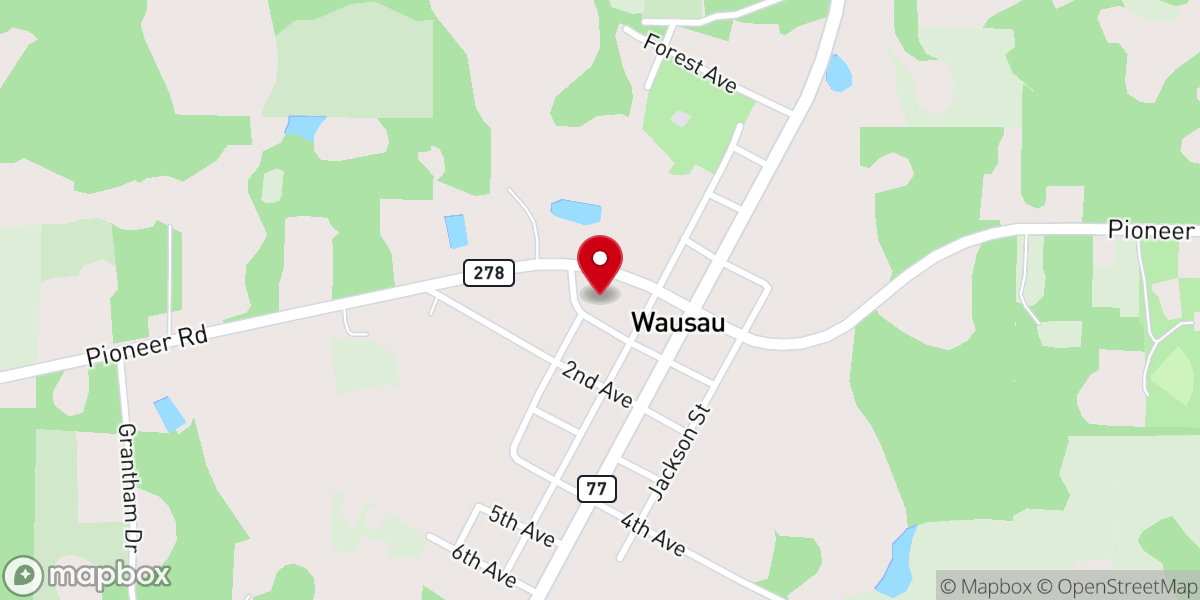 Map showing location of Wausau Pentecostal Holiness