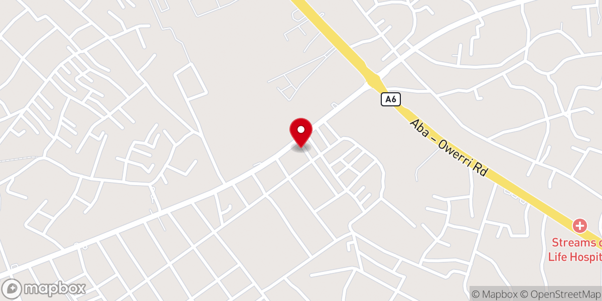 Map showing location of RCCG THE FRUITFUL VINE OWERRI