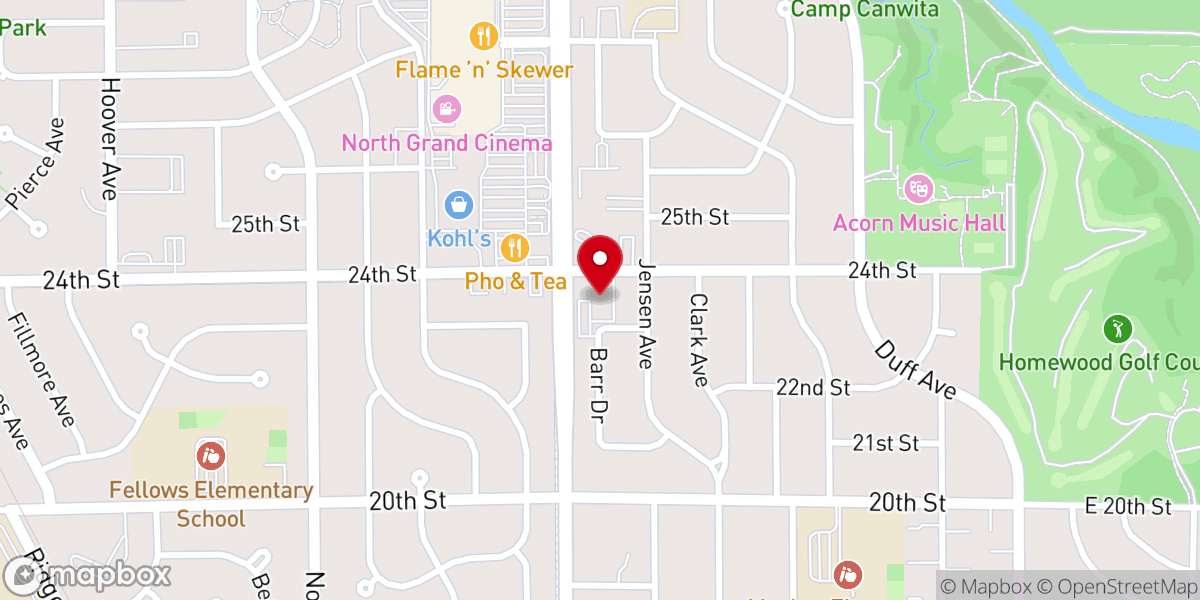 Map showing location of Grand Avenue Baptist Church