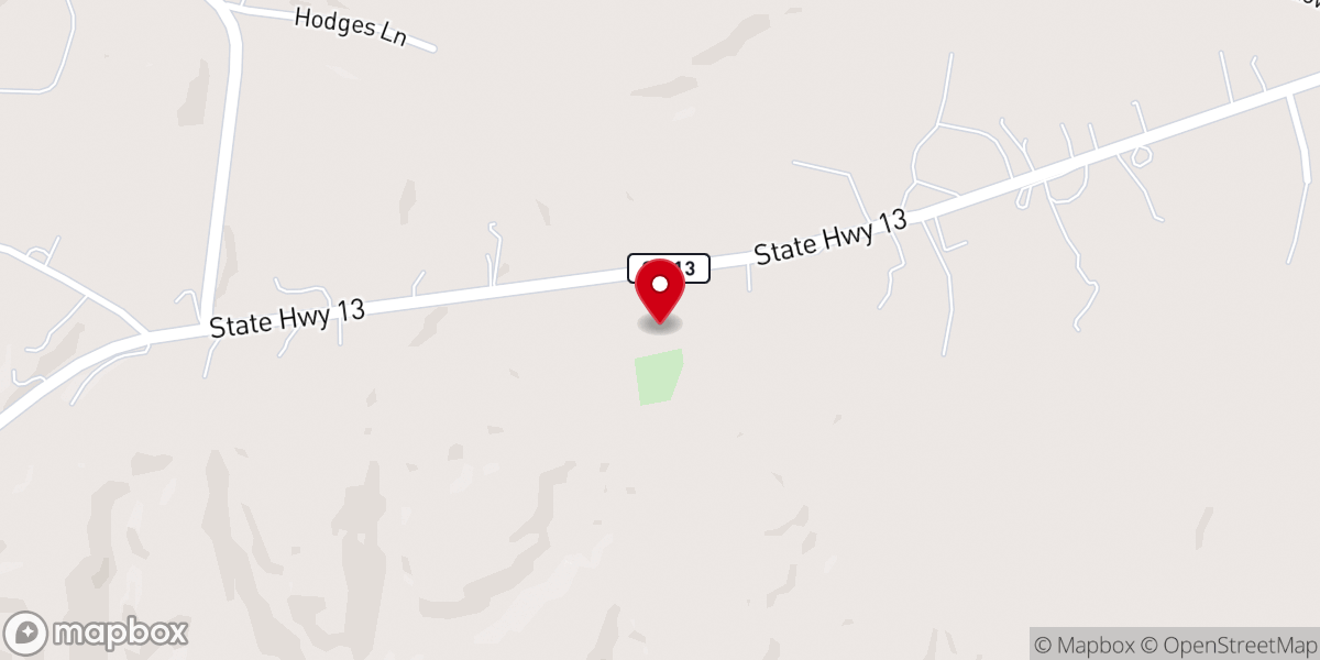 Map showing location of Hopewell Baptist Church