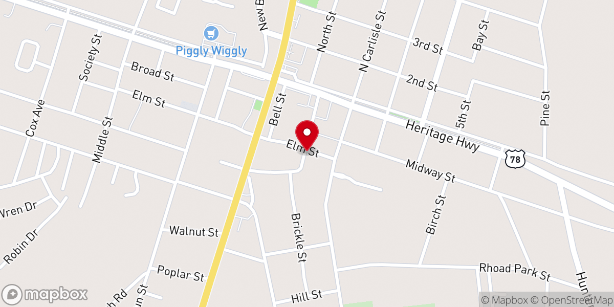 Map showing location of Zion Pentecost Rescue Ministries Inc