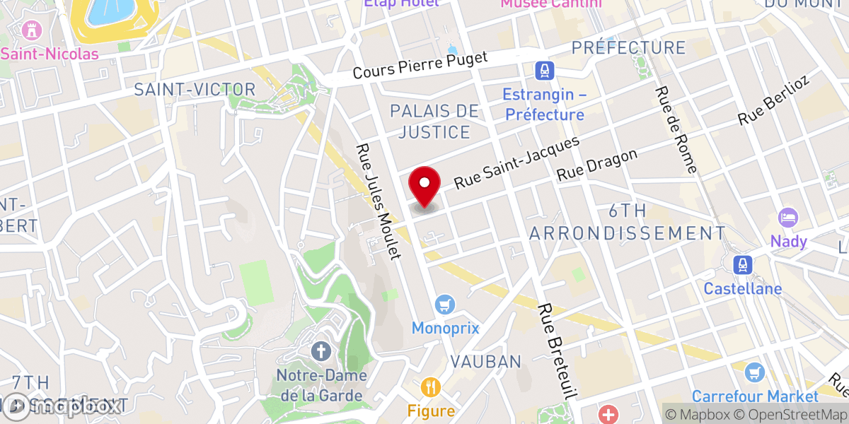 Map showing location of Mission Des Filles de Saint Paul
