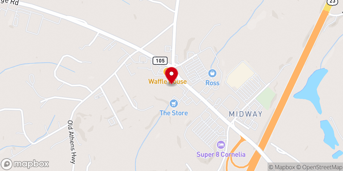 Map showing location of Huey Magoo's Chicken Tenders
