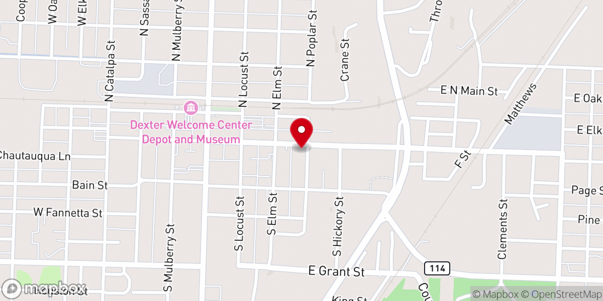 Map showing location of First Christian Church