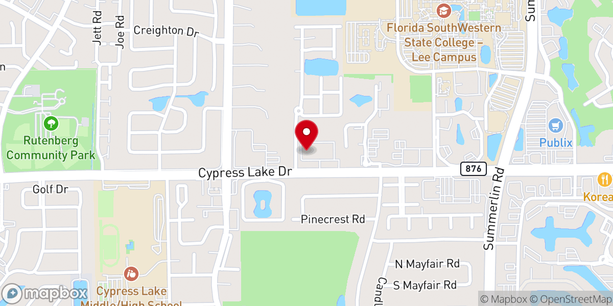 Map showing location of Fort Myers Community Church