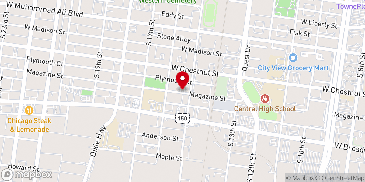 Map showing location of Greater Israel Baptist Church