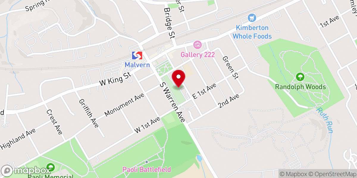 Map showing location of Valley Creek Church