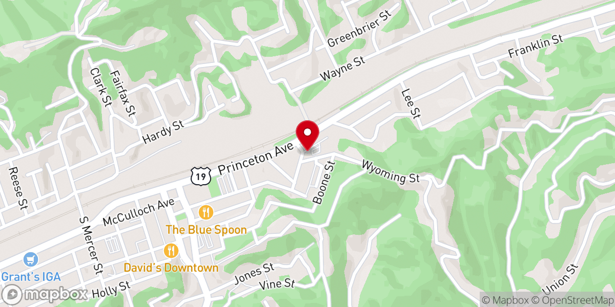 Map showing location of Sacred Heart Catholic Church